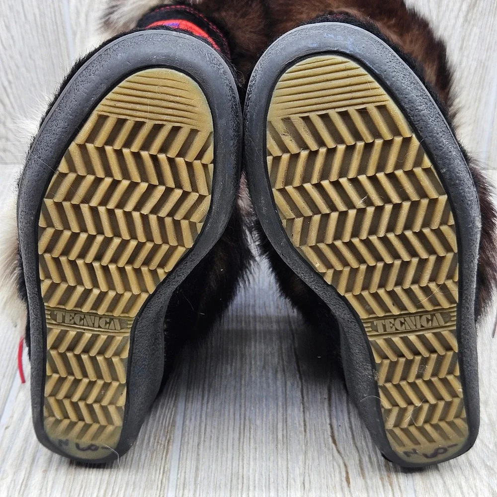 Tecnica‎ Vintage Goat Fur Apres Ski Boots Made in Italy Black Brown EU 39 US 8.5